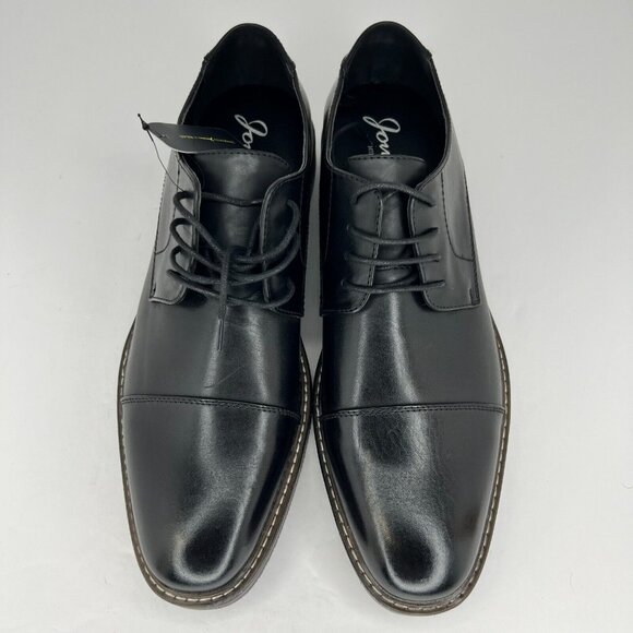 Jousen Mens DDH23021 Black Polished Oxford Leather Cap Toe Size 13 Dress Shoes - Picture 4 of 9